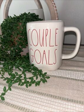 'Couple Goals' Ceramic Coffee Mug with pink red Lettering
